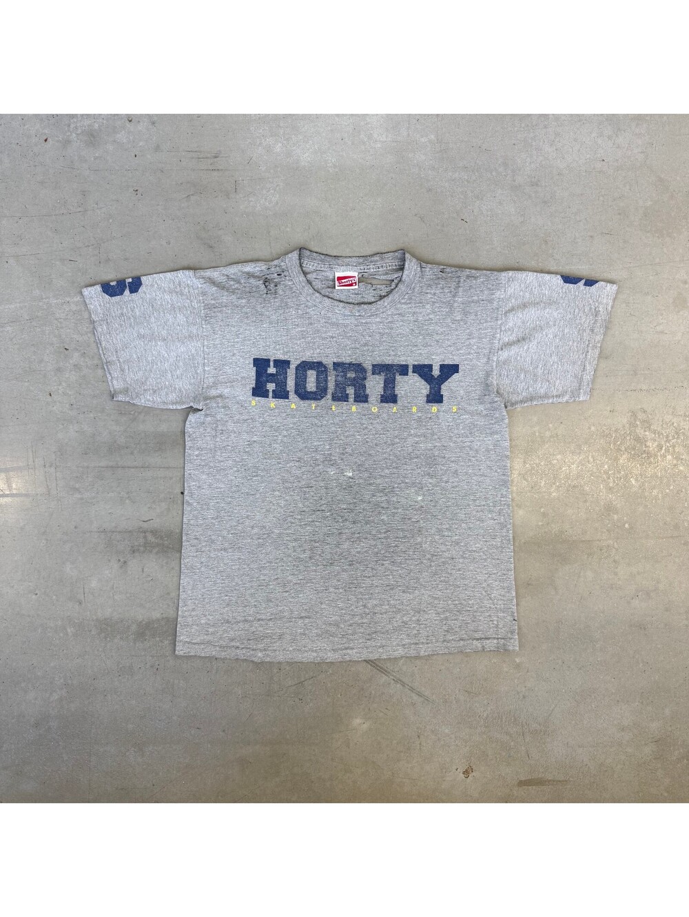 Vintage 90s Shortys Skateboard Thrashed Graphic T-Shirt Gray Large